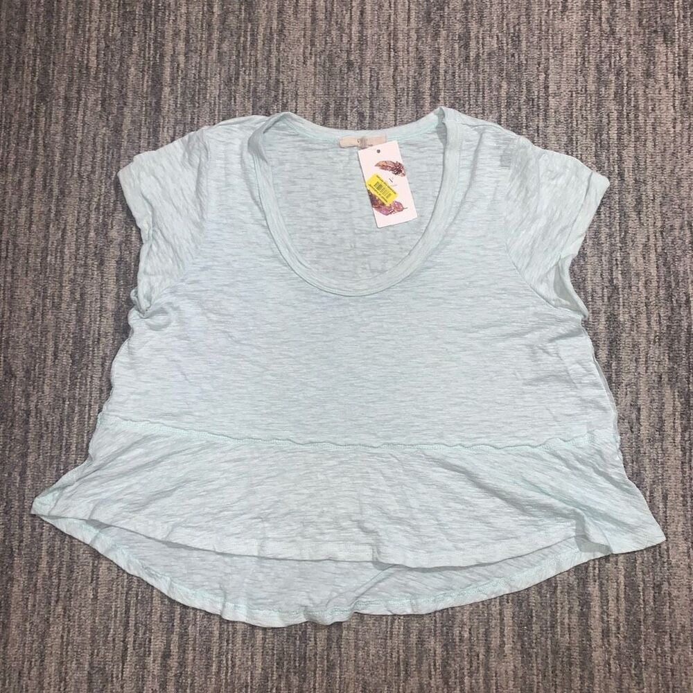 Chelseaā& Violet Womens Smallā Pullover Top Mint Green Short Sleeve Stretch NWT